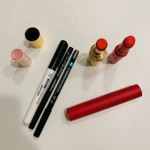 Moschino, canmake, sephora eyeliners, and NYX, Leezi, Kaja lipsticks